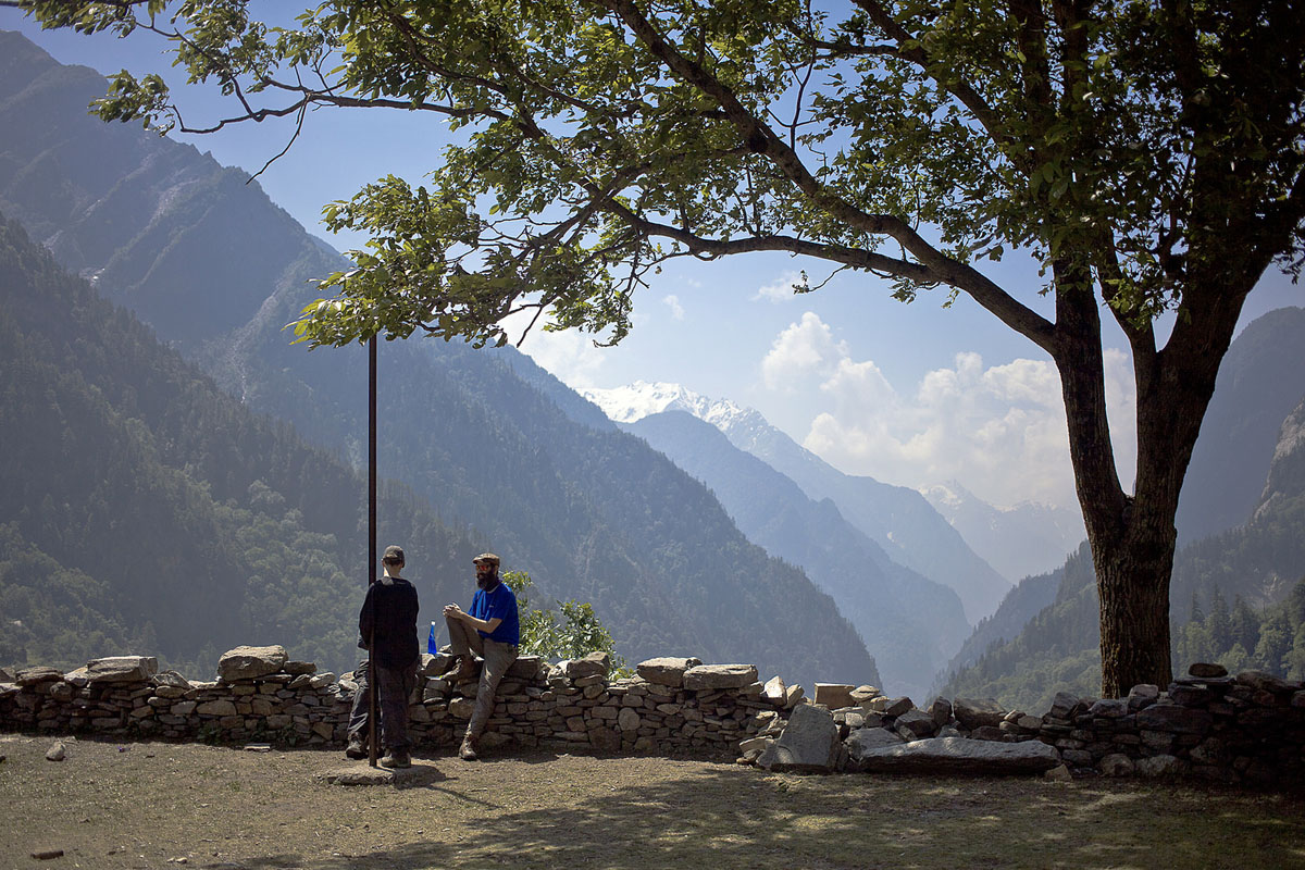 Trekking in the mountains of Uttarakhand in the Indian Himalaya